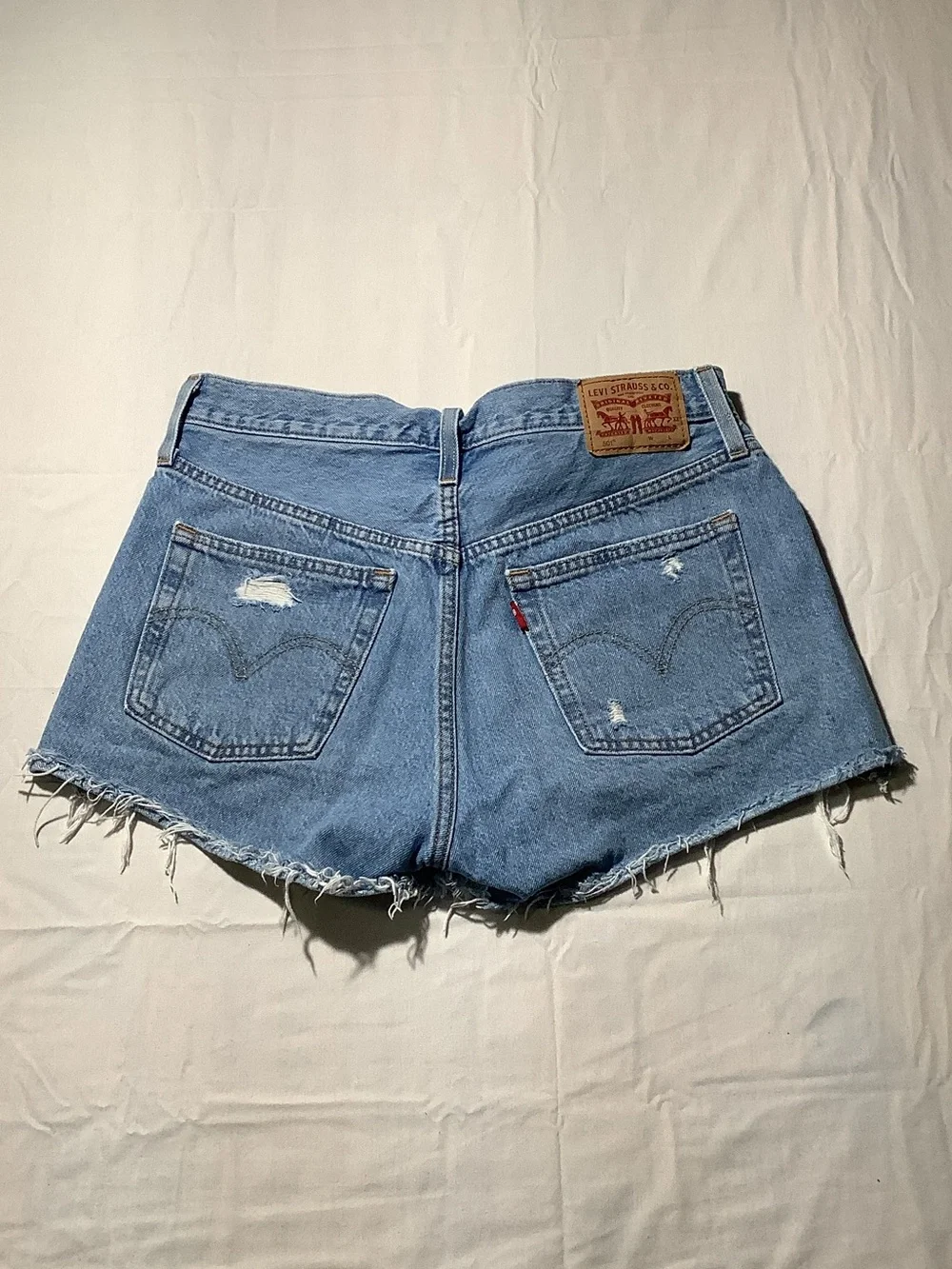 Women’s Levi's 501 Light Blue Distressed Denim Cutoff Shorts